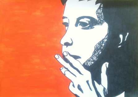 Joja | Johanna Mayr-Keber 2011 Edding + Acyl on Paper  "Mayer"