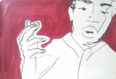 Joja | Johanna Mayr-Keber 2012 Edding + Acyl on Paper  "Glen"