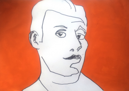 Joja | Johanna Mayr-Keber 2013 Edding + Acyl on Paper  "Egon"