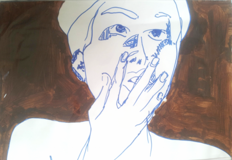 Joja | Johanna Mayr-Keber 2013 Edding + Acyl on Paper  "oh"